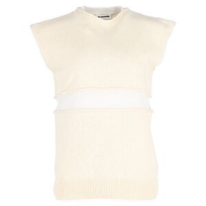 Jil Sander Knit Layered Sweater Vest in Yellow Wool